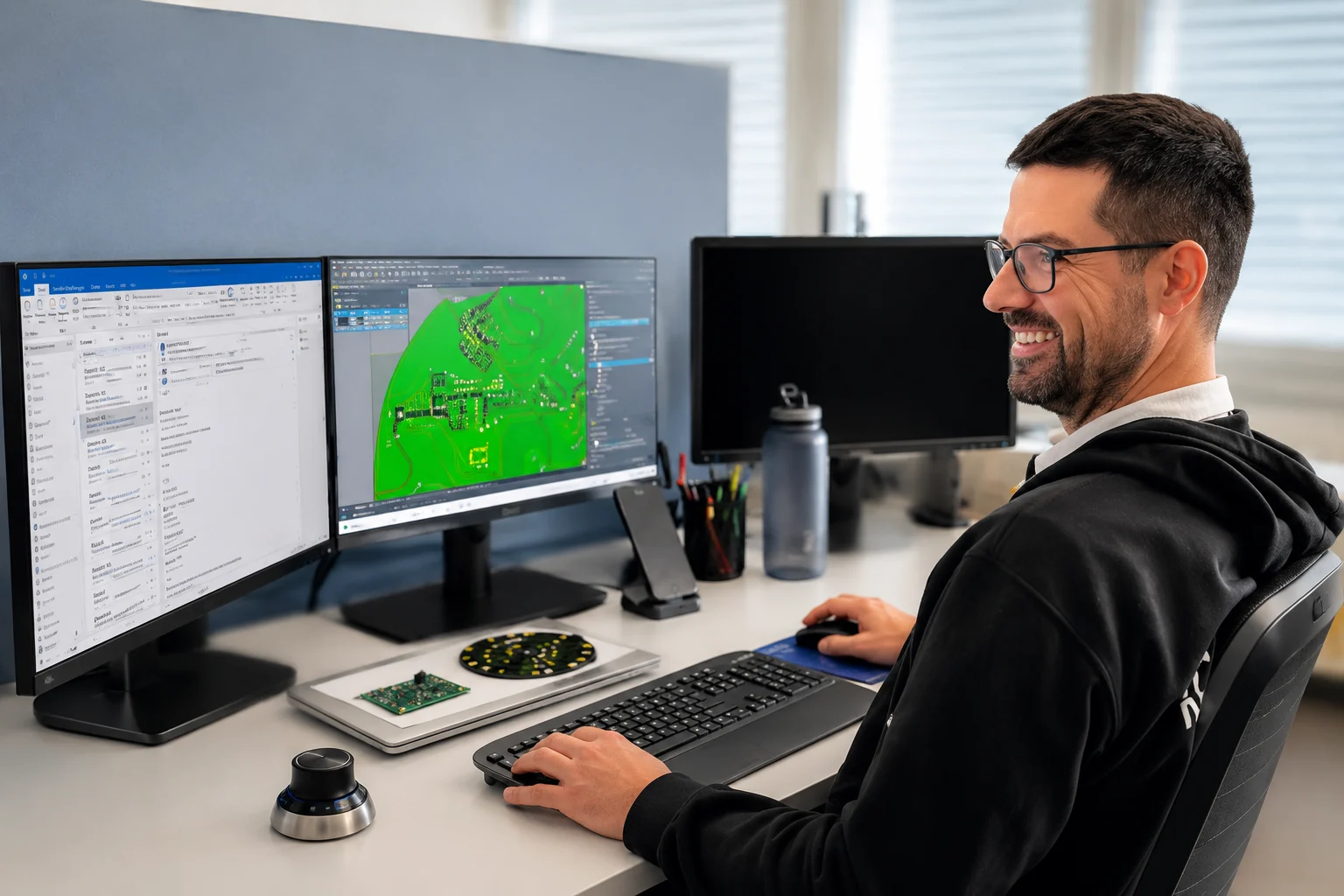 Elektronikentwicklung und PCB-Design am Arbeitsplatz